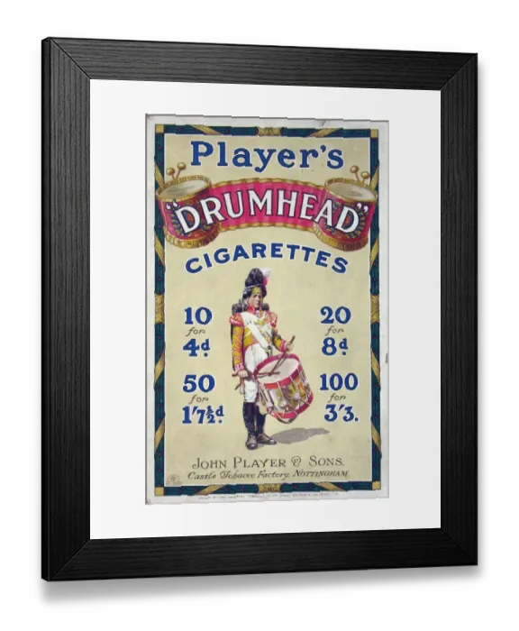 Framed Print : Drumhead Cigarettes, 1923