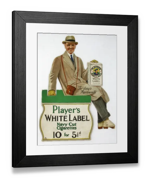 Framed Print : Navy Cut White Label cigarettes, 1924=25 Framed Print : Navy Cut White Label cigarettes, 1924=25