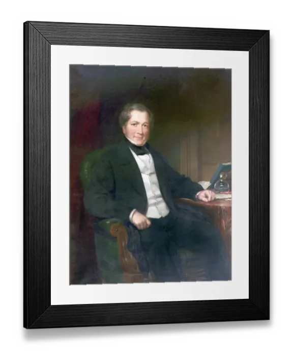 Framed Print : John Heathcoat Heathcote, Inventor of the Bobbin Net Machine, by Willaim Gush, 1830 Framed Print : John Heathcoat Heathcote, Inventor of the Bobbin Net Machine, by Willaim Gush, 1830