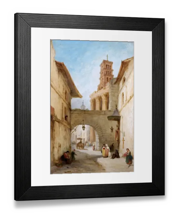 Framed Print : View in Rome, the Forum of Nerva, by George Jones Framed Print : View in Rome, the Forum of Nerva, by George Jones