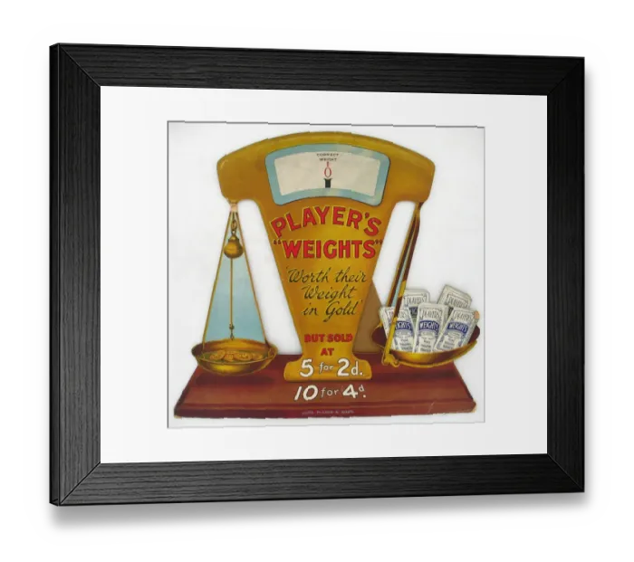 Framed Print : Weights Cigarettes, 1927 Framed Print : Weights Cigarettes, 1927