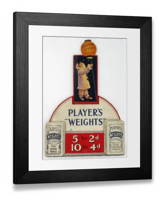 Framed Print : Weights Cigarettes, 1927 Framed Print : Weights Cigarettes, 1927