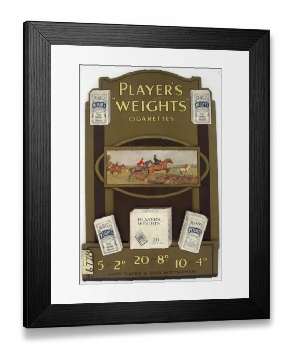 Framed Print : Weights Cigarettes, 1928