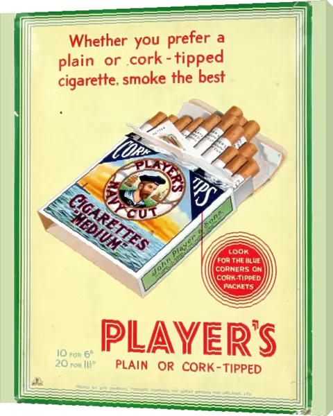 Navy Cut Medium Cork Tip Cigarettes, 1931
