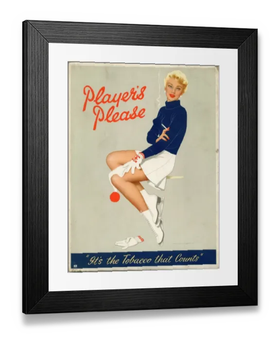 Framed Print : Players Please: Ice skating, 1954 Framed Print : Players Please: Ice skating, 1954