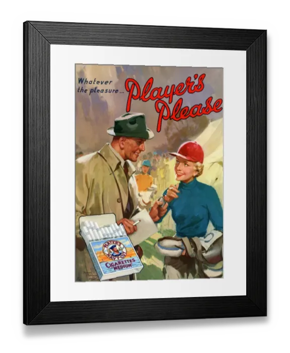 Framed Print : Players Please: Female jockey, 1955=1956 Framed Print : Players Please: Female jockey, 1955=1956