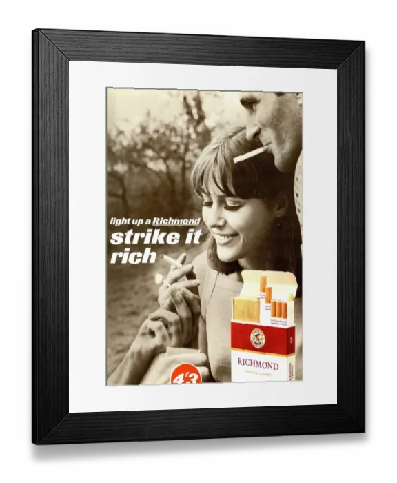 Framed Print : Light up a richmond strike it rich, 1965 Framed Print : Light up a richmond strike it rich, 1965