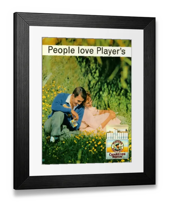 Framed Print : People love Players, 1960 Framed Print : People love Players, 1960