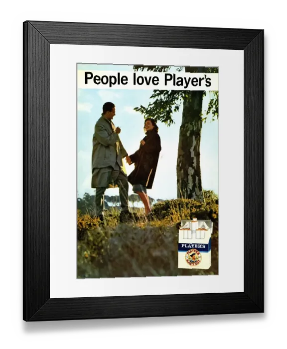 Framed Print : People love Players, 1960 Framed Print : People love Players, 1960