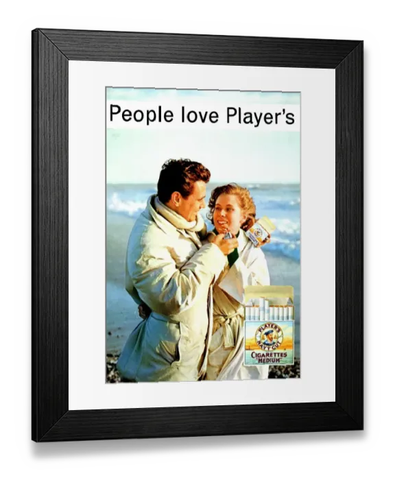 Framed Print : People love Players, 1960 Framed Print : People love Players, 1960