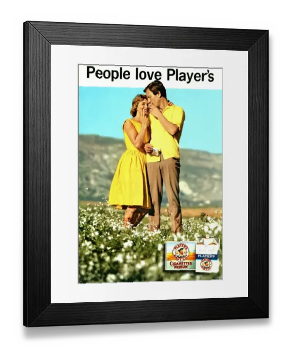 Framed Print : People love Player s: Meadow, 1961 Framed Print : People love Player s: Meadow, 1961