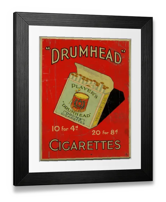 Framed Print : Ask for Players Drumhead Cigarettes: Irish Manufacture, 1934 Framed Print : Ask for Players Drumhead Cigarettes: Irish Manufacture, 1934