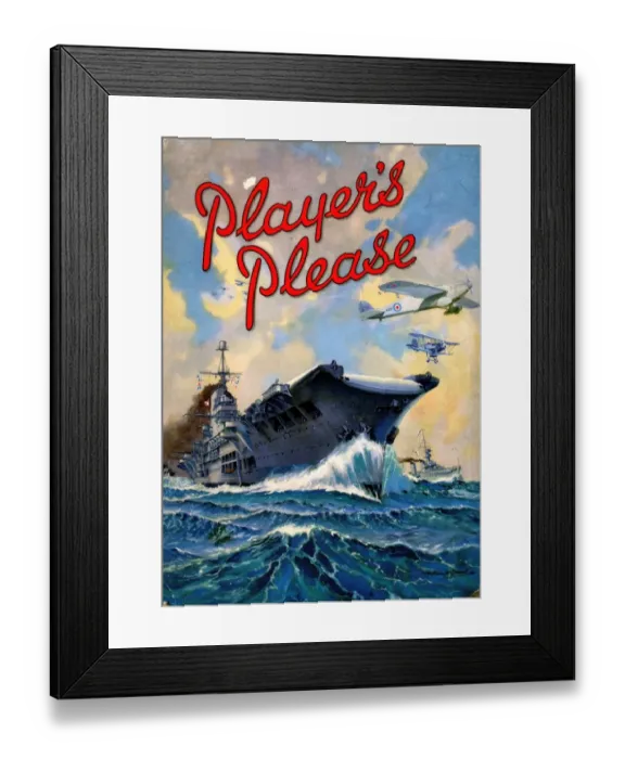 Framed Print : Players Please: Aircraft carrier, 1946 Framed Print : Players Please: Aircraft carrier, 1946