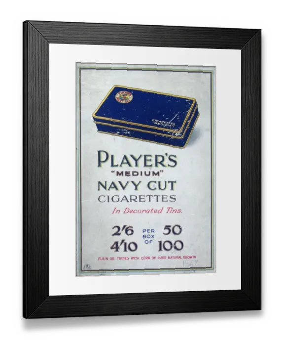 Framed Print : Navy Cut Medium Cigarettes, 1927 Framed Print : Navy Cut Medium Cigarettes, 1927