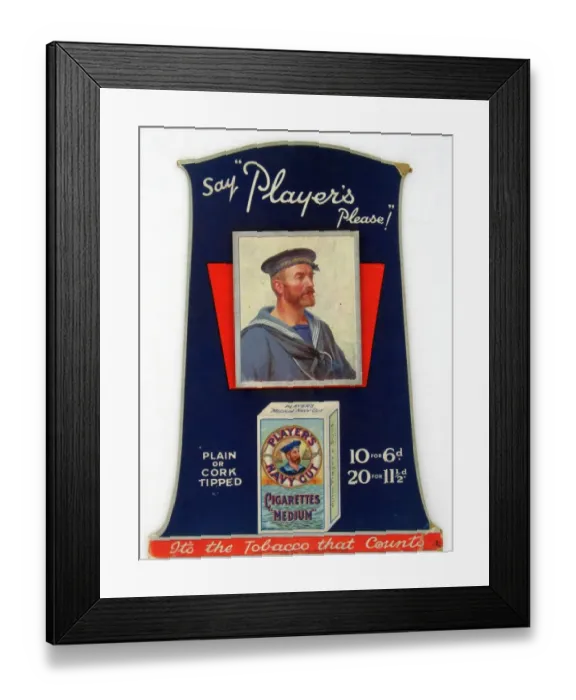 Framed Print : Navy Cut Medium Cigarettes, 1928=29