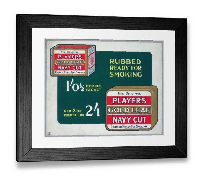 Framed Print : Navy Cut Gold Leaf tobacco, 1928 Framed Print : Navy Cut Gold Leaf tobacco, 1928