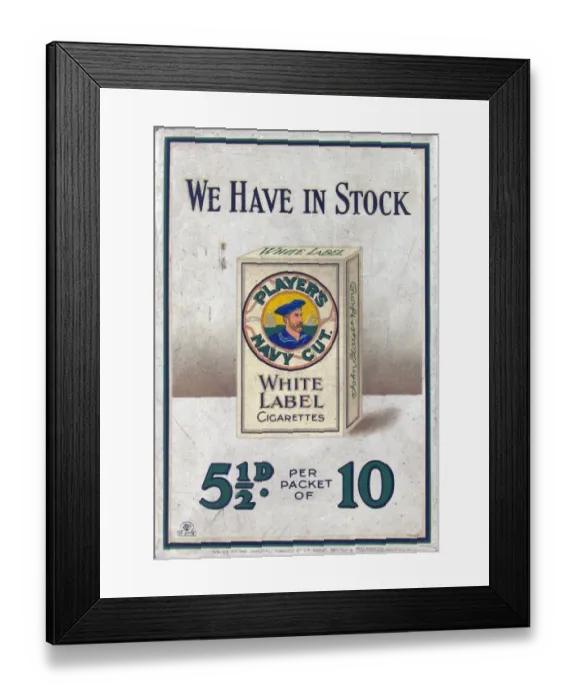 Framed Print : Players White Label cigarettes Framed Print : Players White Label cigarettes
