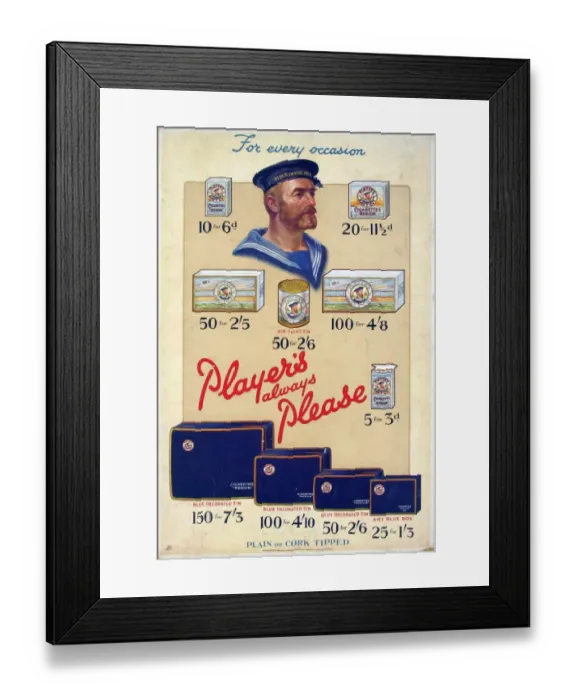 Framed Print : Navy Cut Medium Tobacco and Cigarettes, 1928