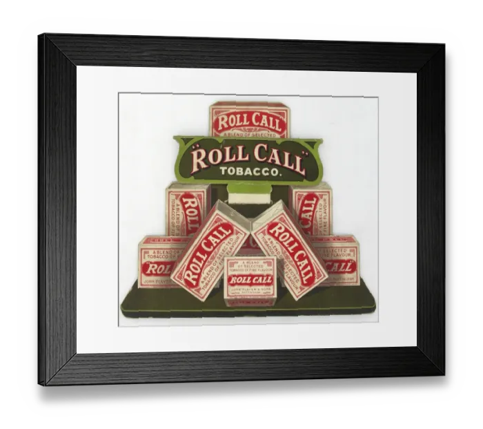 Framed Print : Roll Call Tobacco, 1920 Framed Print : Roll Call Tobacco, 1920