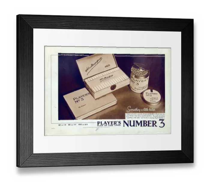 Framed Print : No. 3 cigarettes, 1928 Framed Print : No. 3 cigarettes, 1928