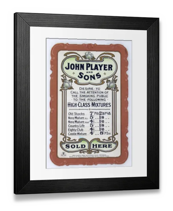 Framed Print : Tobacco mixtures, 1906 Framed Print : Tobacco mixtures, 1906