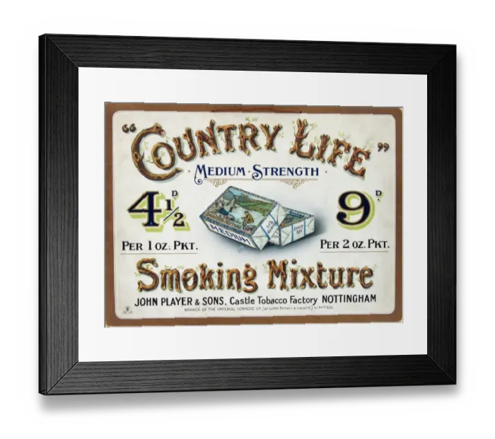 Framed Print : Country Life tobacco, 1905 Framed Print : Country Life tobacco, 1905
