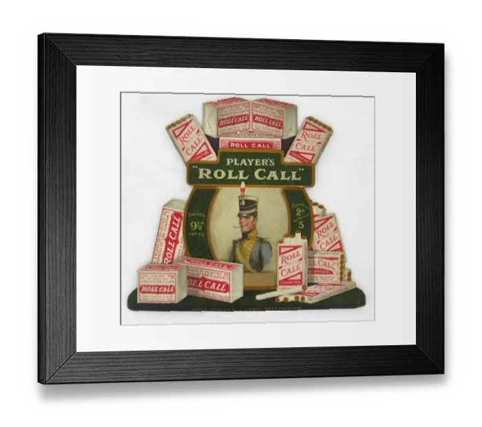 Framed Print : Roll Call tobacco and cigarettes, 1922 Framed Print : Roll Call tobacco and cigarettes, 1922