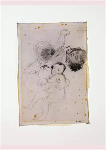 Mother Nursing Her Child, by Richard Parkes Bonington, [1822]