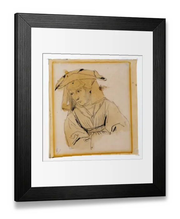 Framed Print : Head and Shoulders of a Woman, by Richard Parkes Bonington Framed Print : Head and Shoulders of a Woman, by Richard Parkes Bonington