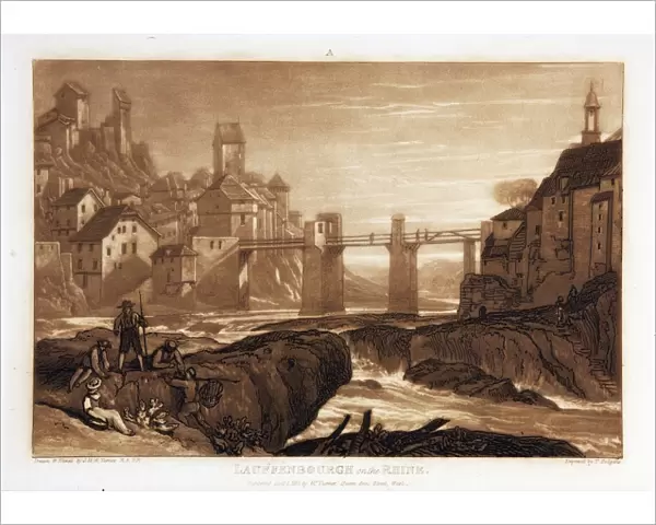 Lauffenbourg on the Rhine from Liber Studiorum, drawn and etched by J. M. W. Turner; engraved by T. Hodgetts; published by Mr Turner, 1. 1. 1811