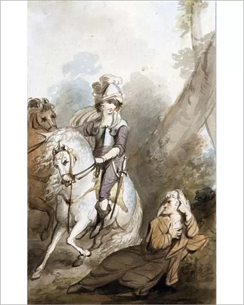 Soldier on a Horse and An Old Woman, by The Burney Family
