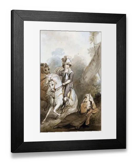 Framed Print : Soldier on a Horse and An Old Woman, by The Burney Family Framed Print : Soldier on a Horse and An Old Woman, by The Burney Family