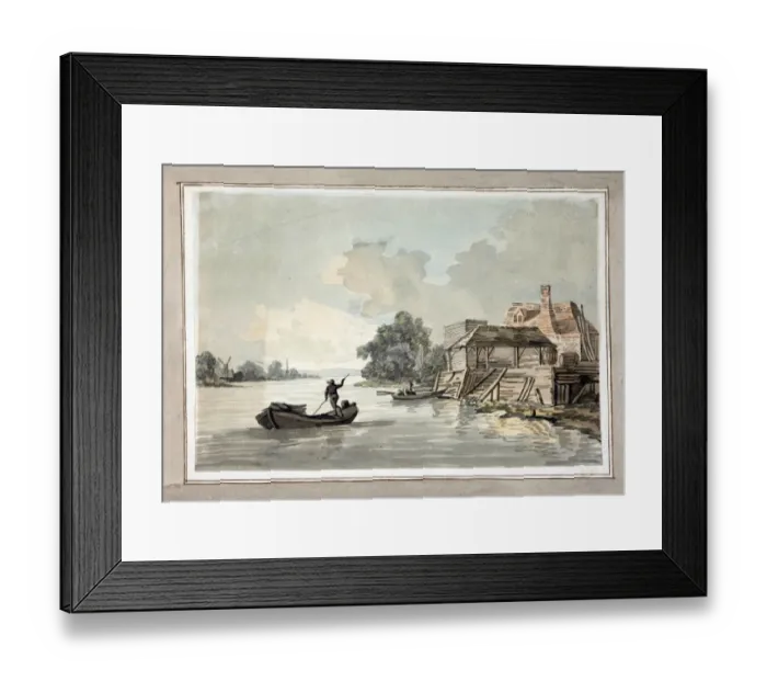 Framed Print : River Scene, by E. W. Burney Framed Print : River Scene, by E. W. Burney