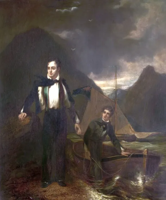 Framed Print : 6th Lord Byron (1788-1824, and his Servant Robert Rushton (1793-1833) Framed Print : 6th Lord Byron (1788-1824, and his Servant Robert Rushton (1793-1833)