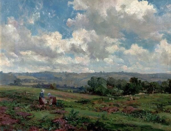 Fields in Surrey. Artist: Hughes-Stanton, Herbert Edwin Pelham - Title