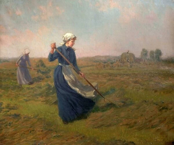 Girl Haymaking. Artist: Black, Arthur John - Title