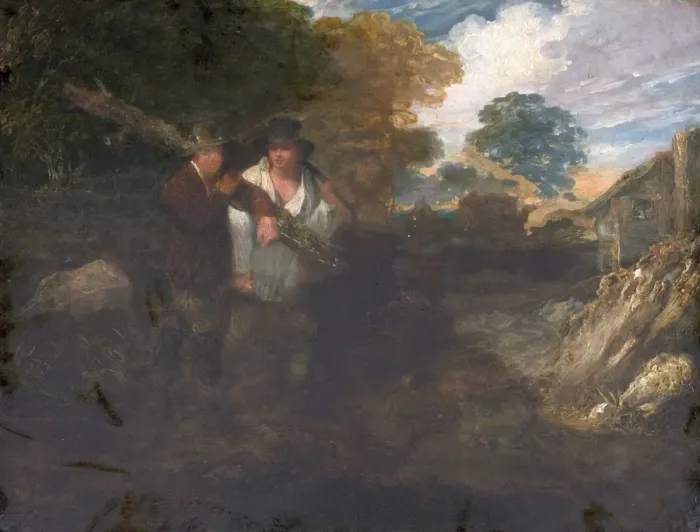 Framed Print : Landscape with Two Figures