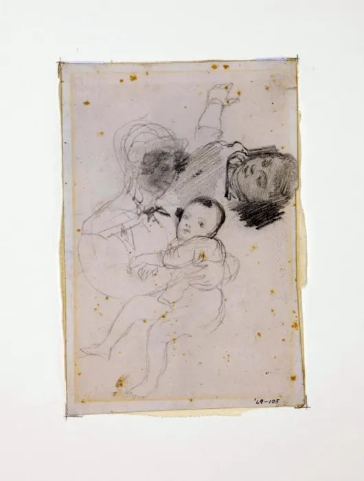 Framed Print : Mother Nursing Her Child, by Richard Parkes Bonington, [1822]