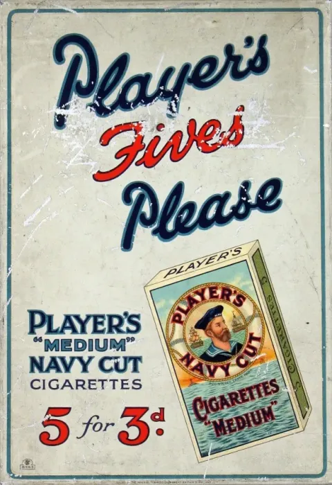 Framed Print : Navy Cut Medium Fives Cigarettes, 1927=28