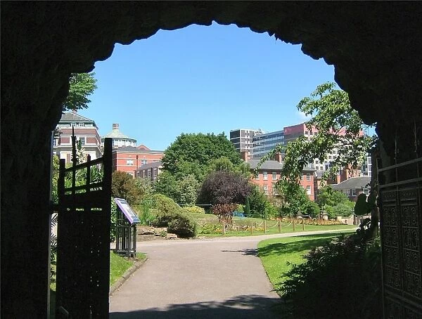 Nottingham Castle grounds in summer