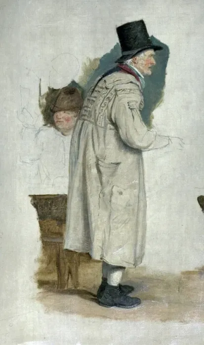 Framed Print : An Old Man in a Smock - William Mulready (follower of) Framed Print : An Old Man in a Smock - William Mulready (follower of)