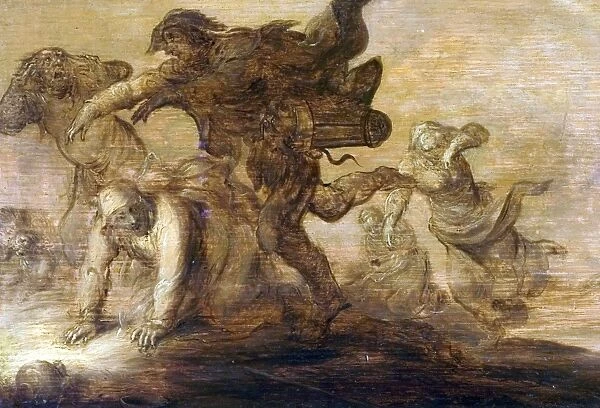 Peasants Fleeing (Witchcraft) - Adriaen van de Venne