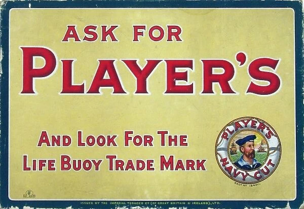 Players, 1921=23. Player's rectangular counter card