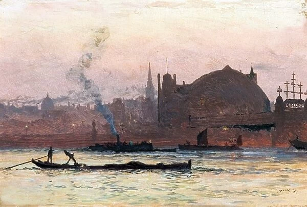 The Thames near Charing Cross, London - William Lionel Wyllie