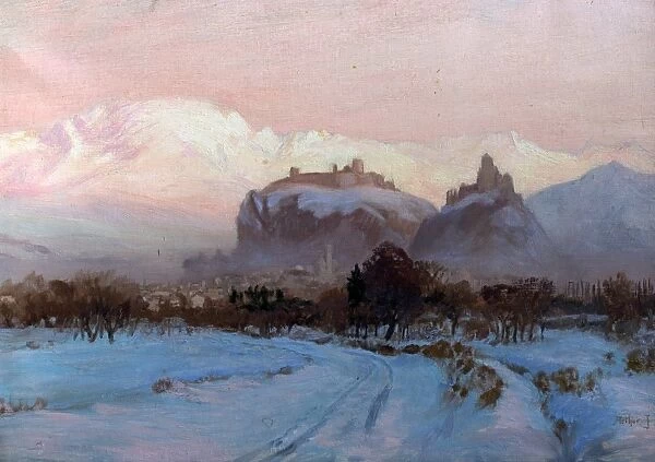 a Winter Scene. Artist: Black, Arthur John - Title