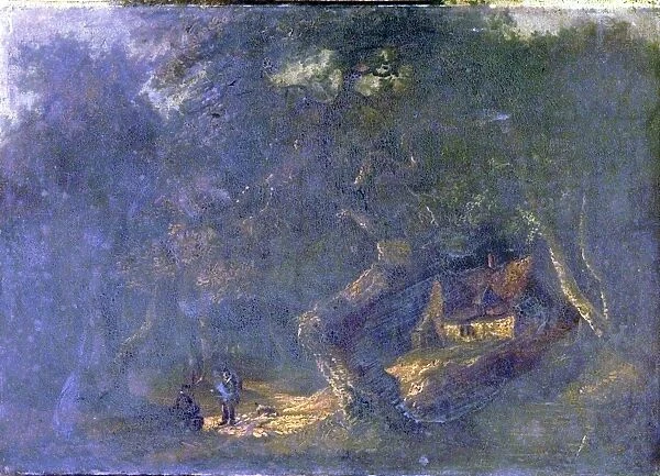 A Woodland Scene with a Cottage