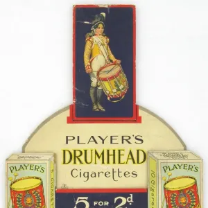 PLAYER'S DRUMHEAD CIGARETTES 看板　アンティーク PLAYER'S DRUMHEAD CIGARETTES 看板 アンティーク