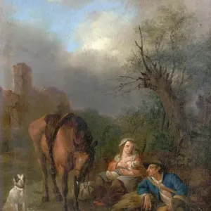 Landscape with Figures, a Horse and a Dog