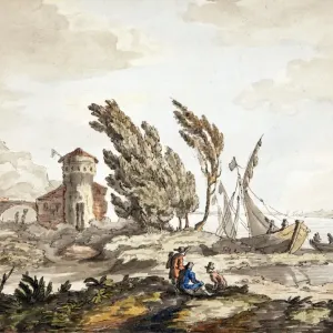 Landscape - River Scene, by J. F. Burney
