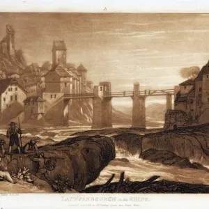 Lauffenbourg on the Rhine from Liber Studiorum, drawn and etched by J. M. W. Turner; engraved by T. Hodgetts; published by Mr Turner, 1. 1. 1811